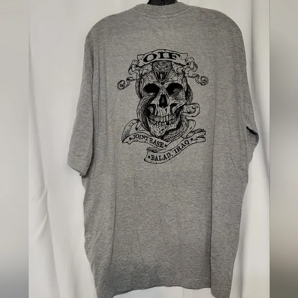 M&M Men's Gray Cool Cotton Skull Graphic Short Sleeve T-Shirt Size 2XL EUC - Picture 7 of 7